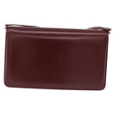 GUCCI Shoulder Bag Leather Bordeaux Gold Auth 191903-2