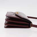 GUCCI Shoulder Bag Leather Bordeaux Gold Auth 191903-3