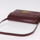 GUCCI Shoulder Bag Leather Bordeaux Gold Auth 191903-6