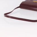 GUCCI Shoulder Bag Leather Bordeaux Gold Auth 191903-7