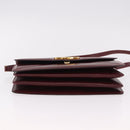 GUCCI Shoulder Bag Leather Bordeaux Gold Auth 191903-5