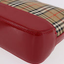 BURBERRY Nova Check Hand Bag Canvas Beige Gold Auth 191905-14