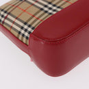 BURBERRY Nova Check Hand Bag Canvas Beige Gold Auth 191905-15