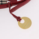 BURBERRY Nova Check Hand Bag Canvas Beige Gold Auth 191905-10