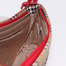 BURBERRY Nova Check Hand Bag Canvas Beige Gold Auth 191905-17