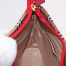 BURBERRY Nova Check Hand Bag Canvas Beige Gold Auth 191905-18