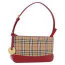 BURBERRY Nova Check Hand Bag Canvas Beige Gold Auth 191905-1