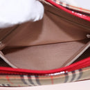 BURBERRY Nova Check Hand Bag Canvas Beige Gold Auth 191905-21