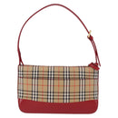 BURBERRY Nova Check Hand Bag Canvas Beige Gold Auth 191905-2