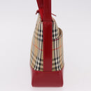 BURBERRY Nova Check Hand Bag Canvas Beige Gold Auth 191905-3