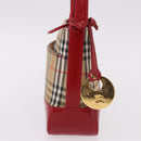 BURBERRY Nova Check Hand Bag Canvas Beige Gold Auth 191905-4