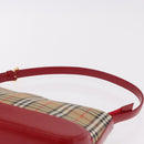 BURBERRY Nova Check Hand Bag Canvas Beige Gold Auth 191905-8
