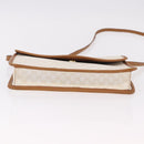 CELINE Macadam Canvas Shoulder Bag PVC White Gold Auth 191906A-6