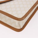 CELINE Macadam Canvas Shoulder Bag PVC White Gold Auth 191906A-10