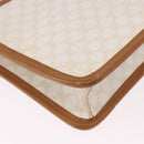 CELINE Macadam Canvas Shoulder Bag PVC White Gold Auth 191906A-15