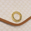 CELINE Macadam Canvas Shoulder Bag PVC White Gold Auth 191906A-17