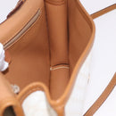 CELINE Macadam Canvas Shoulder Bag PVC White Gold Auth 191906A-20
