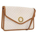 CELINE Macadam Canvas Shoulder Bag PVC White Gold Auth 191906A-1