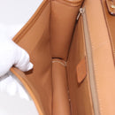 CELINE Macadam Canvas Shoulder Bag PVC White Gold Auth 191906A-21