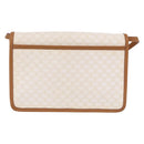 CELINE Macadam Canvas Shoulder Bag PVC White Gold Auth 191906A-2