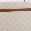 CELINE Macadam Canvas Shoulder Bag PVC White Gold Auth 191906A-3