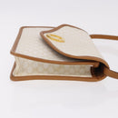CELINE Macadam Canvas Shoulder Bag PVC White Gold Auth 191906A-4