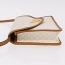CELINE Macadam Canvas Shoulder Bag PVC White Gold Auth 191906A-5