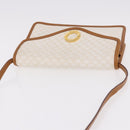 CELINE Macadam Canvas Shoulder Bag PVC White Gold Auth 191906A-7