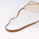 CELINE Macadam Canvas Shoulder Bag PVC White Gold Auth 191906A-8