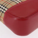 BURBERRY Nova Check Hand Bag Canvas Beige Gold Auth 191907-10