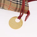BURBERRY Nova Check Hand Bag Canvas Beige Gold Auth 191907-14