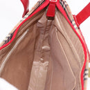 BURBERRY Nova Check Hand Bag Canvas Beige Gold Auth 191907-17