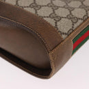 GUCCI GG Supreme Web Sherry Line Shoulder Bag PVC Beige Gold Auth 191908-16