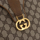 GUCCI GG Supreme Web Sherry Line Shoulder Bag PVC Beige Gold Auth 191908-17