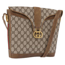 GUCCI GG Supreme Web Sherry Line Shoulder Bag PVC Beige Gold Auth 191908-1