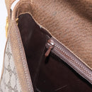 GUCCI GG Supreme Web Sherry Line Shoulder Bag PVC Beige Gold Auth 191908-21