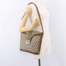 GUCCI GG Supreme Web Sherry Line Shoulder Bag PVC Beige Gold Auth 191908-23