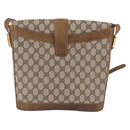 GUCCI GG Supreme Web Sherry Line Shoulder Bag PVC Beige Gold Auth 191908-2