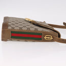 GUCCI GG Supreme Web Sherry Line Shoulder Bag PVC Beige Gold Auth 191908-3
