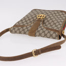 GUCCI GG Supreme Web Sherry Line Shoulder Bag PVC Beige Gold Auth 191908-6