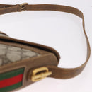 GUCCI GG Supreme Web Sherry Line Shoulder Bag PVC Beige Gold Auth 191908-8