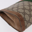 GUCCI GG Supreme Web Sherry Line Bag PVC Beige Red 41 014 3087 25 Auth 191909-15