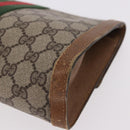 GUCCI GG Supreme Web Sherry Line Bag PVC Beige Red 41 014 3087 25 Auth 191909-16