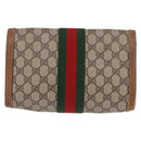 GUCCI GG Supreme Web Sherry Line Bag PVC Beige Red 41 014 3087 25 Auth 191909-2
