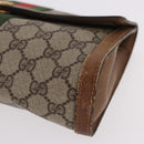 GUCCI GG Supreme Web Sherry Line Bag PVC Beige Red 41 014 3087 25 Auth 191909-14