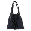 SAINT LAURENT Kahala Tote Bag Canvas Navy Silver Auth 191911-13