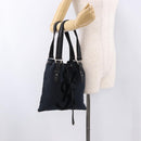 SAINT LAURENT Kahala Tote Bag Canvas Navy Silver Auth 191911-20