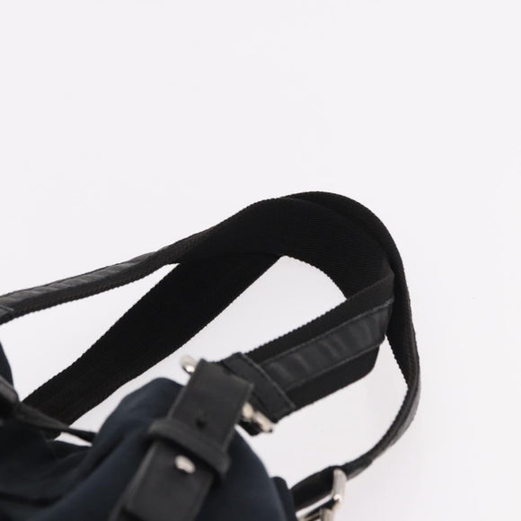 SAINT LAURENT Kahala Tote Bag Canvas Navy Silver Auth 191911