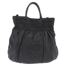 PRADA Hand Bag Leather 2way Black Silver Auth 191913A-2