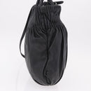 PRADA Hand Bag Leather 2way Black Silver Auth 191913A-4